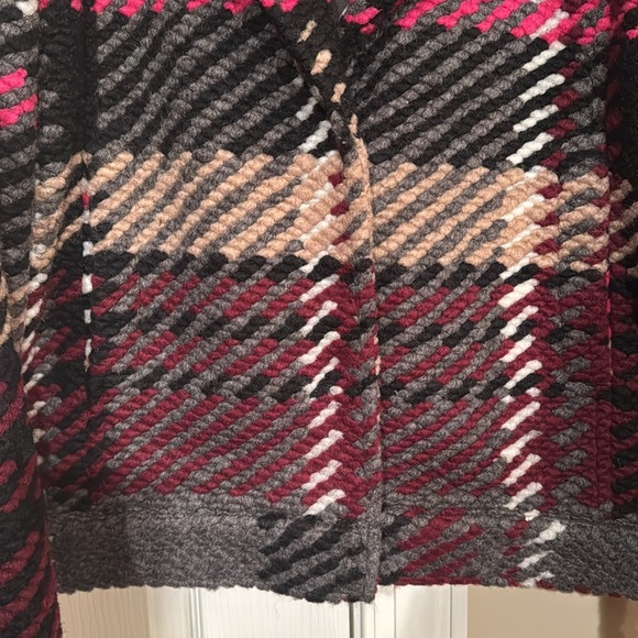 CHARLIE B Women's Mulberry Wool Blend Plaid Short Coat Winter Warm TG/XL NEW - Picture 5 of 16